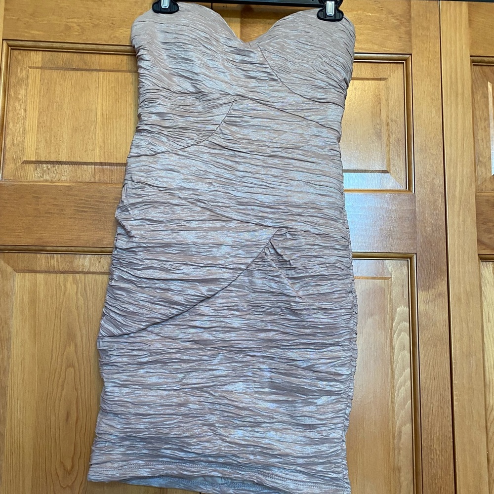 Jump Apparel Juniors Strapless Dress, Size 13/14, Champagne